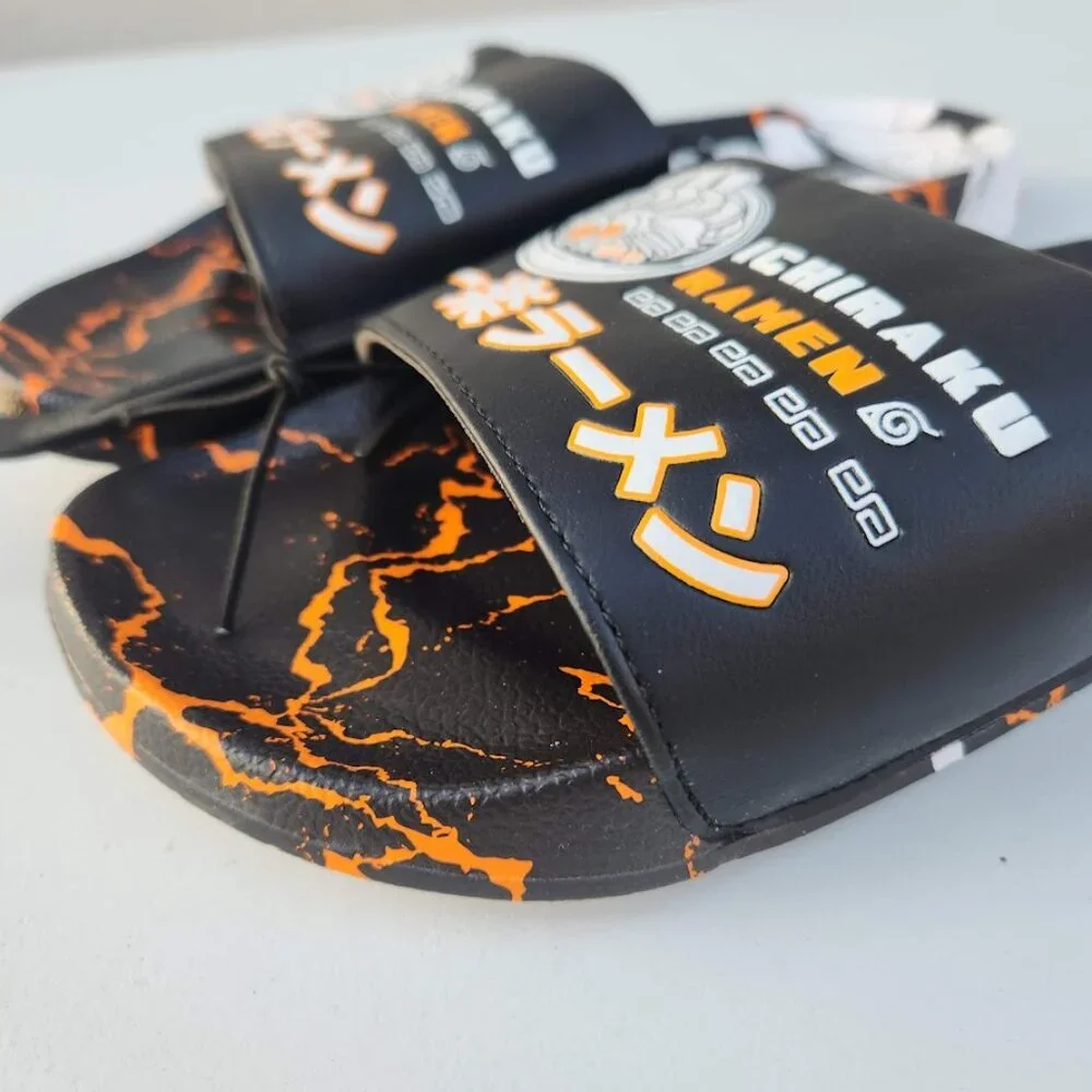 NEW Naruto Anime Ramen Men’s Size 7 Slippers Sandals Slides Shippuden Ichiraku R